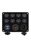 Switch Panel, 8 Anahtarlı, Voltmetre Ve Usb Şarjlı (7014) Switch Panel, 8 Anahtarlı, Voltmetre Ve Usb Şarjlı (7014)