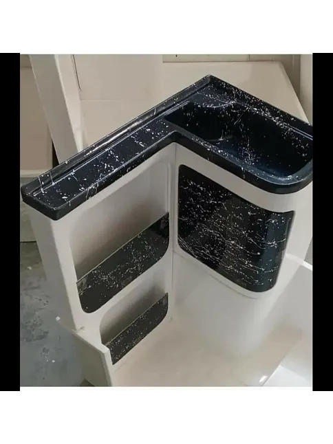 Banyo Duş Teknesi Dolap Lavabo Dahil Siyah 75 X 110 (25001s)