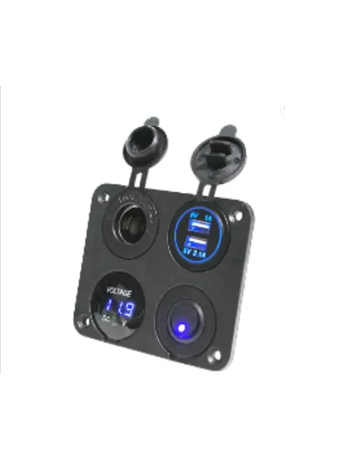 Usb Şarj Soketi Voltmetre Çakmaklık On Of Düğmeli (7019) Usb Şarj Soketi Voltmetre Çakmaklık On Of Düğmeli (7019)