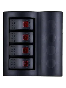 4 Lü Bfy Otomatik Sigortalı Ve Işıklı Switch Panel Siyah Butonlu (7010)