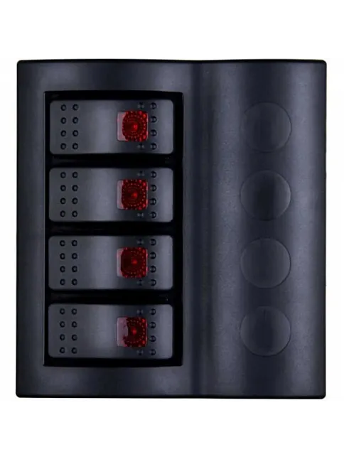 4 Lü Bfy Otomatik Sigortalı Ve Işıklı Switch Panel Siyah Butonlu (7010)
