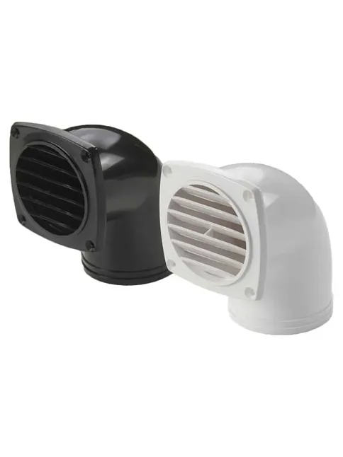 Dirsekli Menfez Plastik. Ø76mm Siyah (8011)