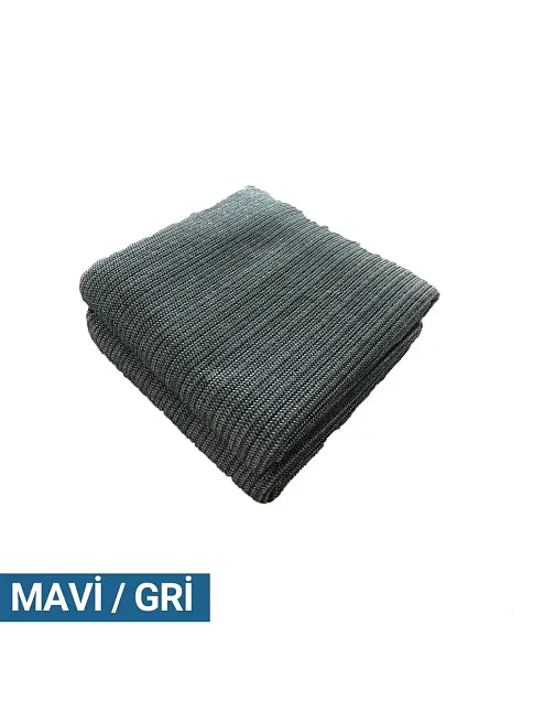 Ekstra Kalın Nefes Alabilen Zemin Halısı 250x400 Cm 3,2 Kg Mavi/gri (16032a)