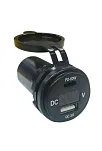 Usb + Type-c + Voltmetre 12-24v Şarj Soketi (7017c) Usb + Type-c + Voltmetre 12-24v Şarj Soketi (7017c)