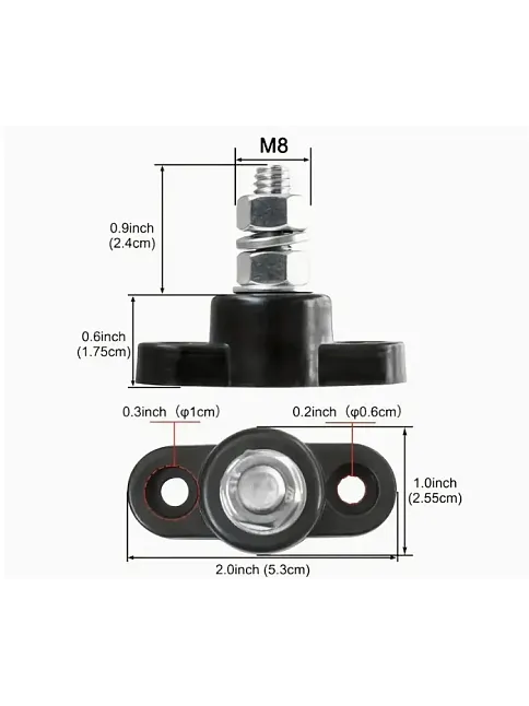 Bara M8 Metal Batarya Kablo Terminalleri, 36v Çift (7036)