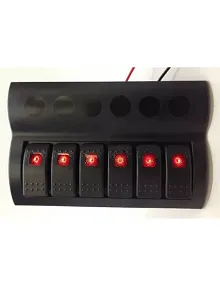 Bfy Otomatik Sigortalı Ve Işıklı Switch Panel 6 Lı Siyah Butonlu (7011) Bfy Otomatik Sigortalı Ve Işıklı Switch Panel 6 Lı Siyah Butonlu (7011)
