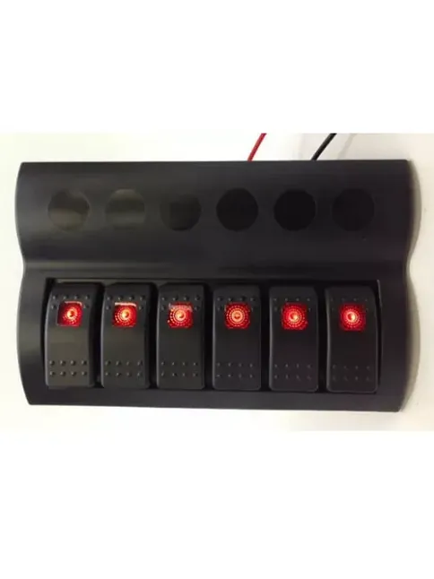 Bfy Otomatik Sigortalı Ve Işıklı Switch Panel 6 Lı Siyah Butonlu (7011)