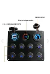 Switch Panel, 8 Anahtarlı, Voltmetre Ve Usb Şarjlı (7014) Switch Panel, 8 Anahtarlı, Voltmetre Ve Usb Şarjlı (7014)