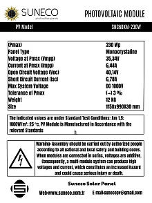 Suneco 230 Watt Half Cut Monokristal Solar Kare Güneş Paneli (19003a) Suneco 230 Watt Half Cut Monokristal Solar Kare Güneş Paneli (19003a)