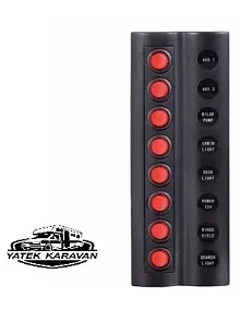 Bfy Marin Sigortalı Switch Panel 8 Li Kırmızı Butonlu (7009) Bfy Marin Sigortalı Switch Panel 8 Li Kırmızı Butonlu (7009)