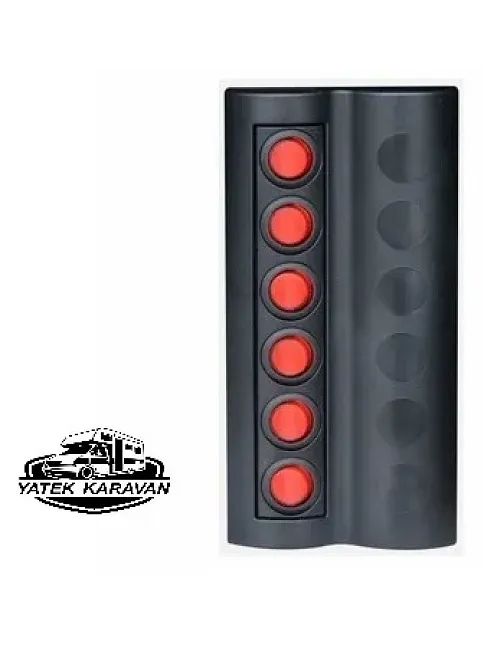 Bfy Marin Sigortalı Switch Panel 6 Lı Kırmızı Butonlu (7008)