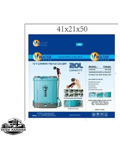 20 Lt Kapasiteli Taşınabilir Çakmaklıklı Dış Duş Seti 12 Volt (2031)
