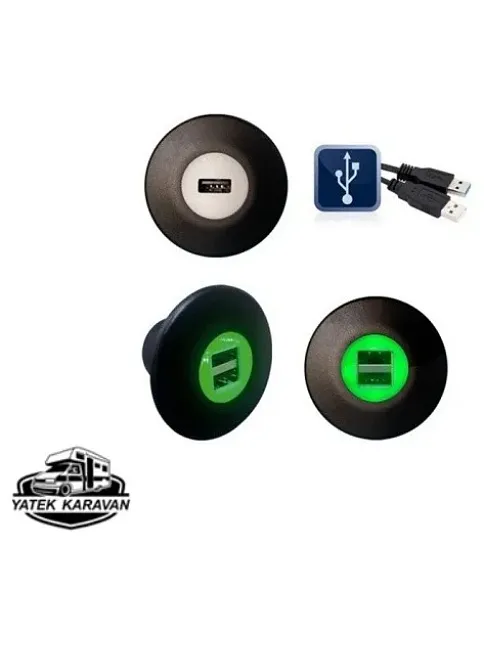Usb Soket Yuvarlak Eco (7016) Usb Soket Yuvarlak Eco (7016)