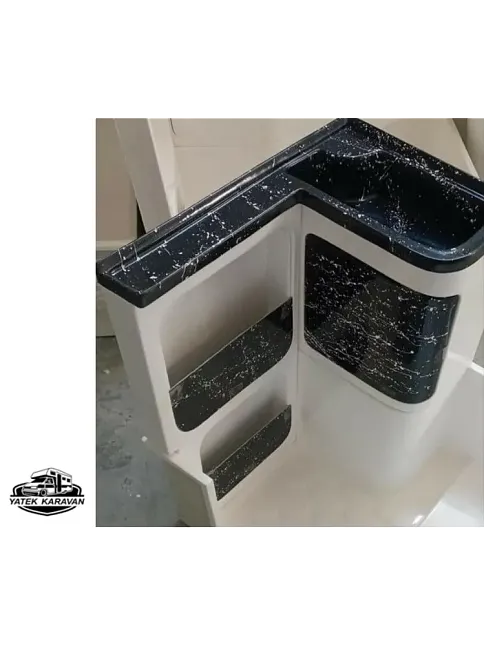 Banyo Duş Teknesi Dolap Lavabo Dahil Siyah 75 X 110 (25001s)