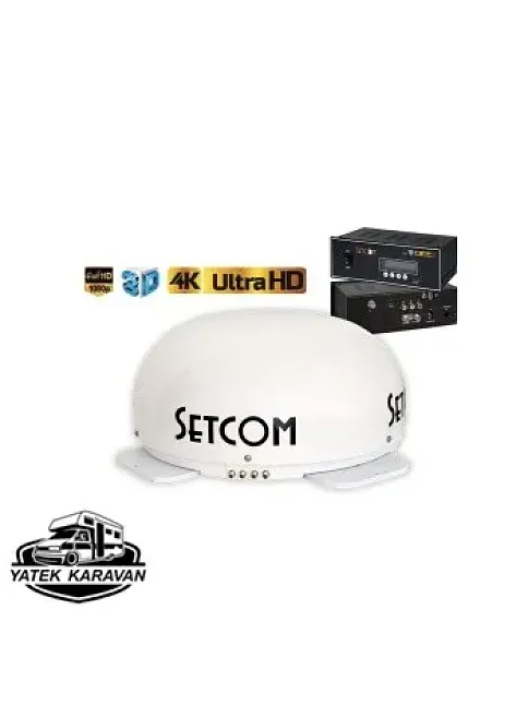 Setcom Mobil Uydu Anteni Stc-324 Üç Çıkışlı Karavan Tekne Araç (13011)