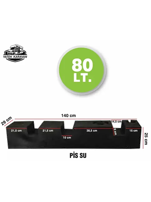 Karavan Su Deposu 80 Lt Atık Su Siyah (32007) Karavan Su Deposu 80 Lt Atık Su Siyah (32007)