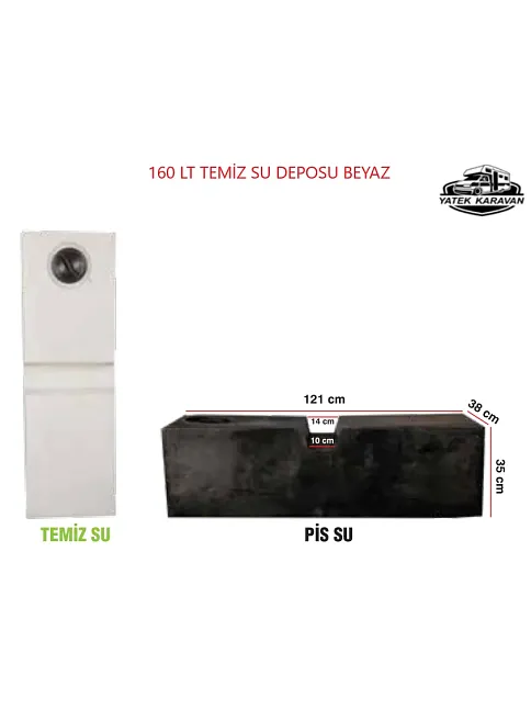 Karavan Su Deposu 160 Lt Temiz Su  Beyaz (32022)