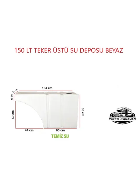 Karavan Su Deposu 150 Lt Teker Üstü Temiz Su  Beyaz (32035)