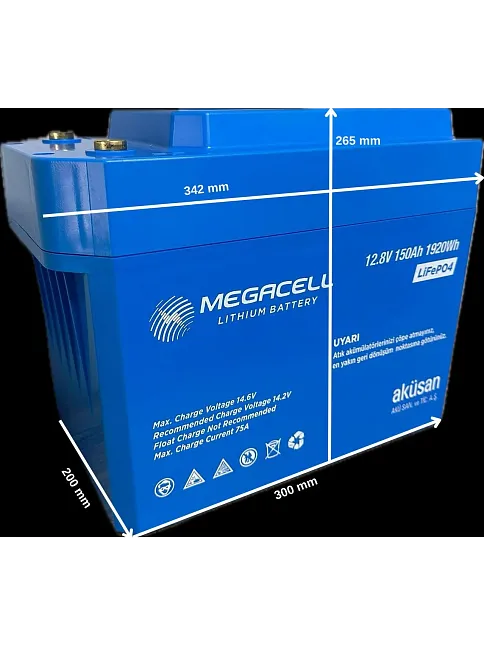 Megacell 12.8v 210ah (bluetooth) Lifepo4 Lityum Demir Fosfat Akü(abs Kasa) (19014)