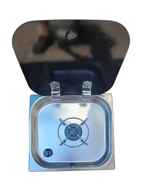 Karavan Tekne Cam Kapaklı Tek Ocak 33 X 35 (11007) Karavan Tekne Cam Kapaklı Tek Ocak 33 X 35 (11007)