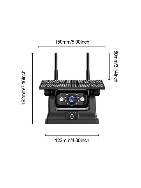 Solar Şarjlı Wireless Karavan Geri Görüş Kamerası 1080p - Premium (13016a)