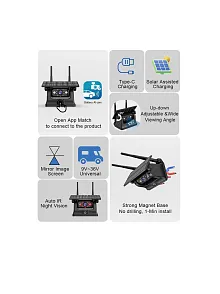 Solar Şarjlı Wireless Karavan Geri Görüş Kamerası 1080p - Premium (13016a) Solar Şarjlı Wireless Karavan Geri Görüş Kamerası 1080p - Premium (13016a)