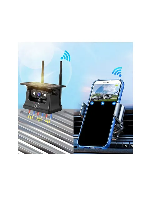 Solar Şarjlı Wireless Karavan Geri Görüş Kamerası 1080p - Premium (13016a)
