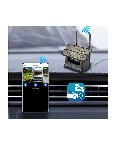Solar Şarjlı Wireless Karavan Geri Görüş Kamerası 1080p - Premium (13016a)