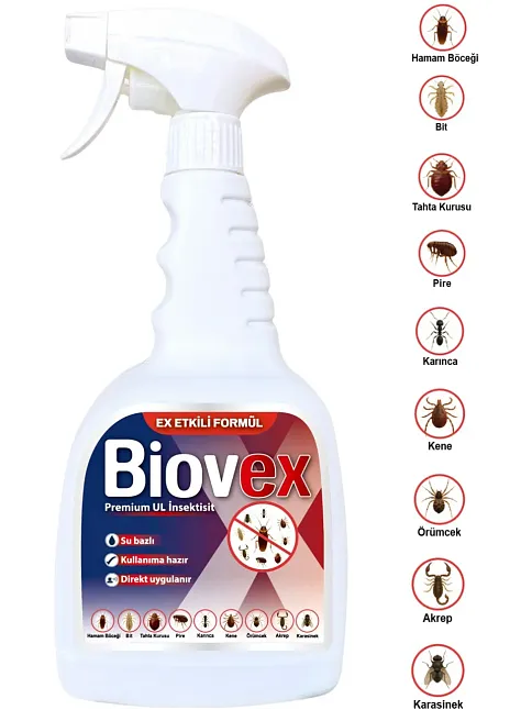 Biovex Premium Ul Haşere Ilacı Hamam Böceği, Tahta Kurusu, Karınca, Kene, Karasinek, Akrep, Bit, Pire, Örümcek 500 Ml (5040)