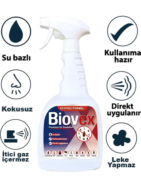Biovex Premium Ul Haşere Ilacı Hamam Böceği, Tahta Kurusu, Karınca, Kene, Karasinek, Akrep, Bit, Pire, Örümcek 500 Ml (5040)