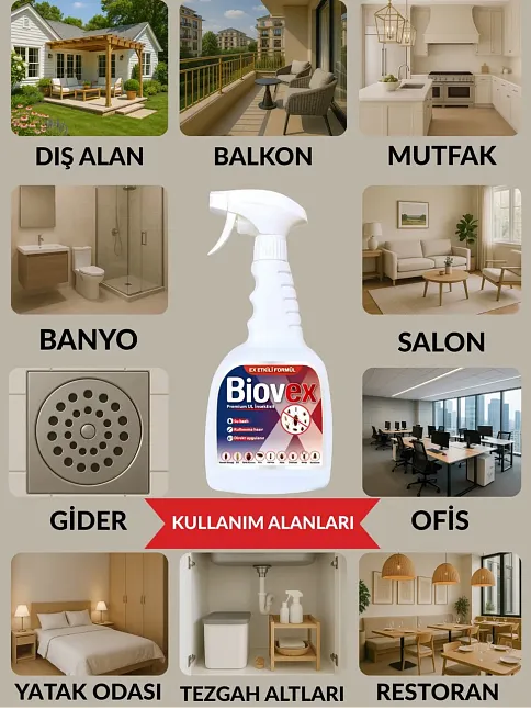 Biovex Premium Ul Haşere Ilacı Hamam Böceği, Tahta Kurusu, Karınca, Kene, Karasinek, Akrep, Bit, Pire, Örümcek 500 Ml (5040)