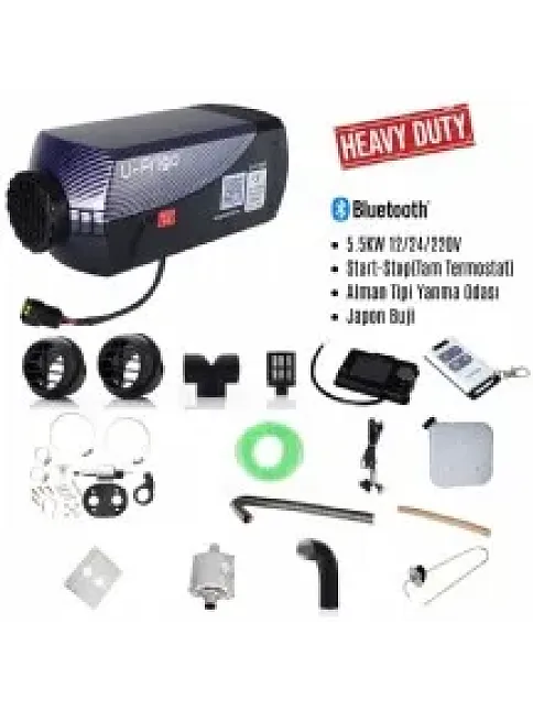 U-frigo 5.5kw 12v-24v Webasto Muadili Dizel Isıtıcı Start-stop Bluetooth Heavy Duty Serisi